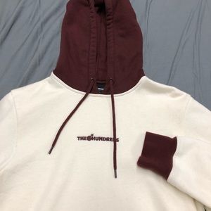 The Hundreds Cream/Maroon hoodie size small